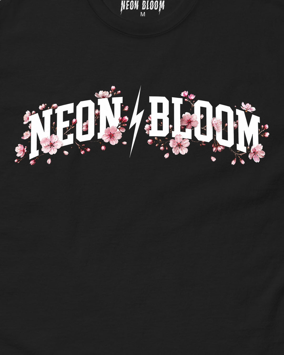 Neon Bloom Cherry Blossom Logo Adult Tee