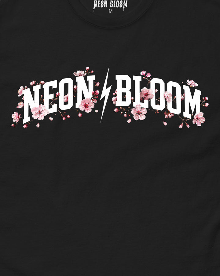 Neon Bloom Cherry Blossom Logo Adult Tee