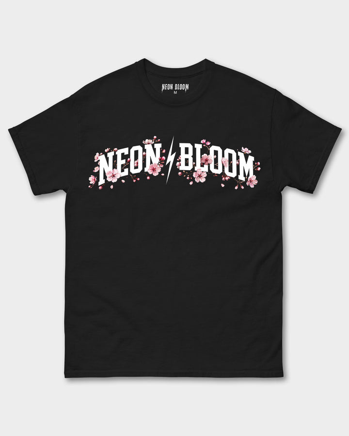 Neon Bloom Cherry Blossom Logo Adult Tee