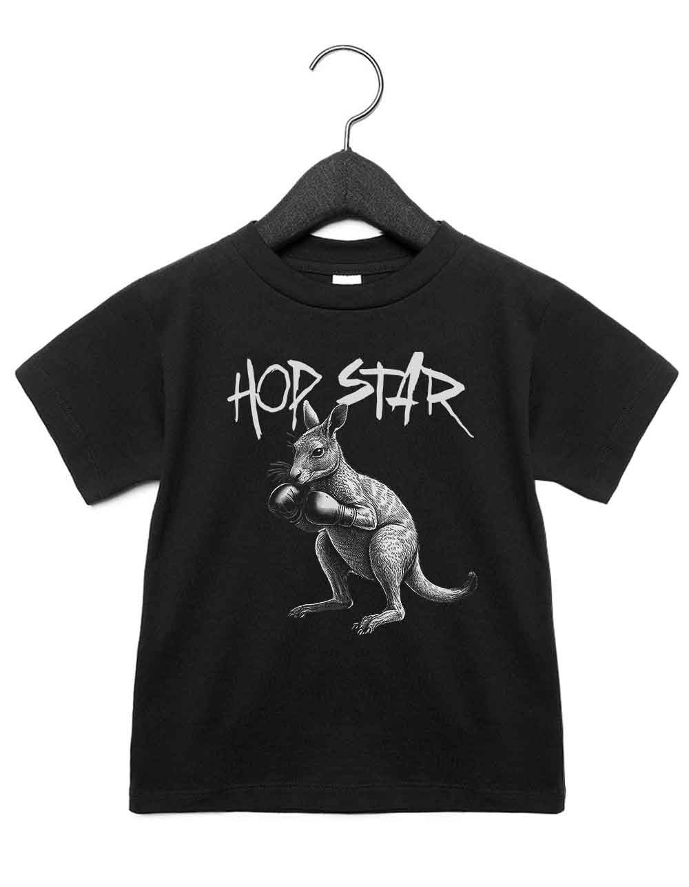 Toddler t-shirt featuring a funny illustrated animal design of a boxing kangaroo – playful and cool kids tee with bold nature-inspired graphic, perfect for adventurous toddlers, unique kids gift or trendy preschool outfit.