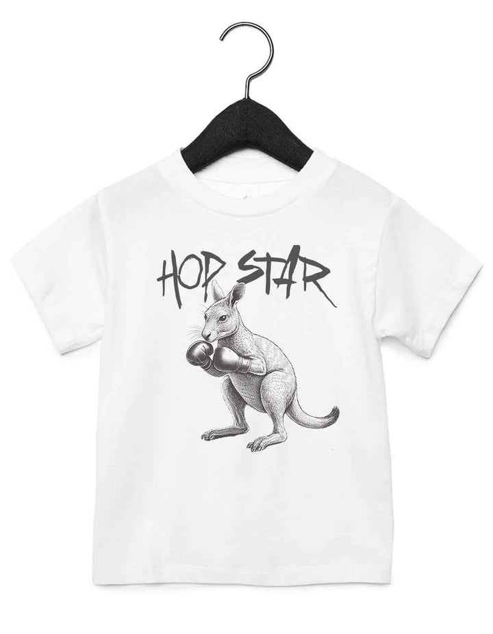 Toddler t-shirt featuring a funny illustrated animal design of a boxing kangaroo – playful and cool kids tee with bold nature-inspired graphic, perfect for adventurous toddlers, unique kids gift or trendy preschool outfit.
